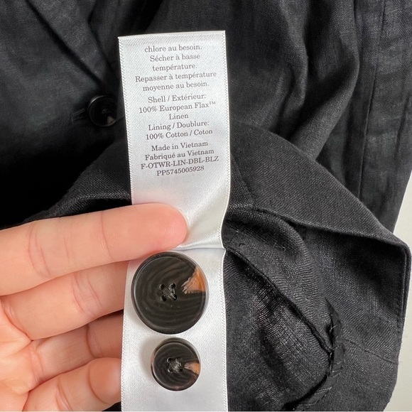 Everlane The Linen Double Breasted Blazer in Black Size 6 NWOT - Picture 10 of 13